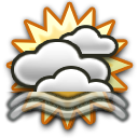 Partly cloudy Light fog