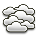 Mostly cloudy 